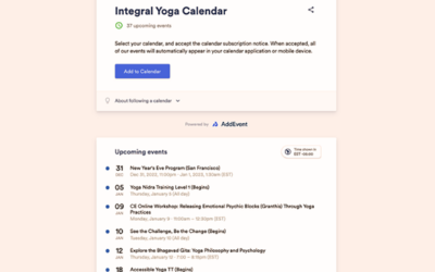 Announcing the Integral Yoga Live Calendar